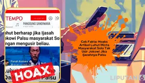 Cek Fakta: Hoaks Artikel Luhut Minta Masyarakat Solo Tak Usir Jokowi Jika Ijazahnya Palsu