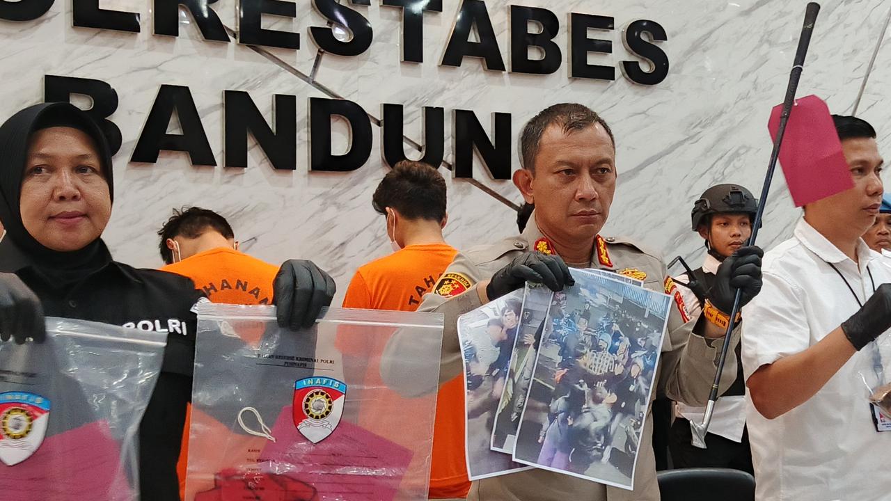 Geng motor bandung keroyok sekuriti