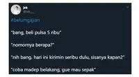 Obrolan Kocak Saat Belum Gajian Ini Bikin Ketawa Miris (sumber:Twitter/@jek___)