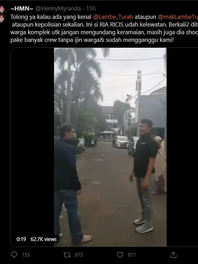 Ria Ricis ditegur warga (Twitter/ HennyMyranda)