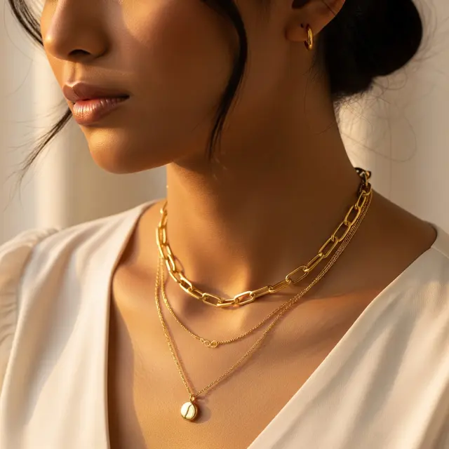9 Inspirasi Kalung Emas Layering yang Lagi Hits, Tampil Modis dan Berkelas