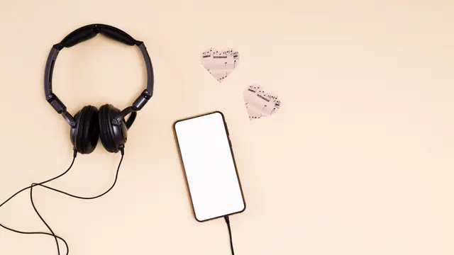 Ilustrasi mendengarkan musik, lagu
