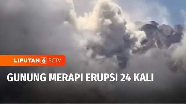 Badan Penyelidikan dan Pengembangan Teknologi Kebencanaan Geologi, Yogyakarta mencatat, Gunung Merapi mengeluarkan 24 kali semburan awan panas guguran. Erupsi yang dilaporkan terbesar selama setahun terakhir ini, menimbulkan hujan abu vulkanik dengan...