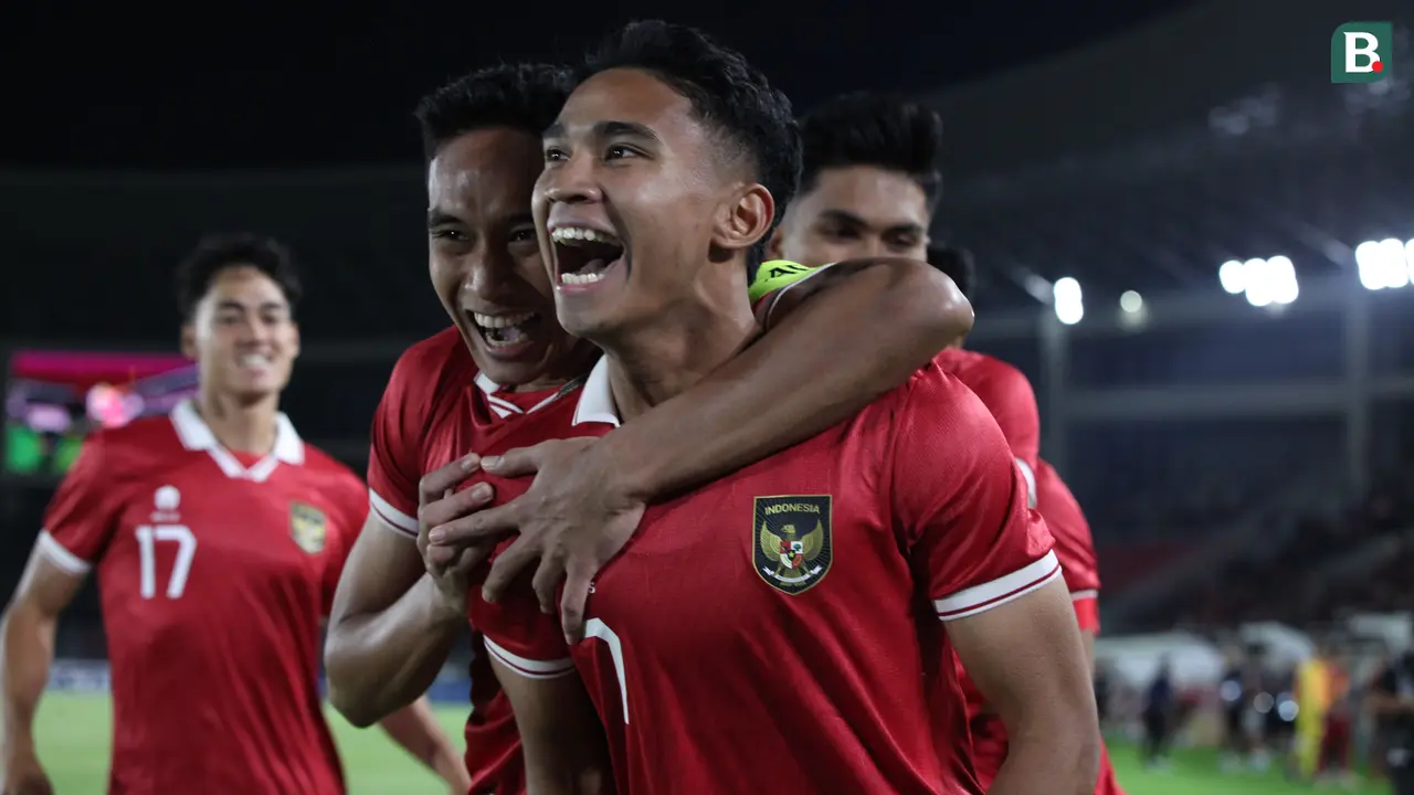 Marselino Ferdinan mencetak gol untuk Timnas Indonesia U-23 ke gawang Chinese Taipei U-23.