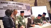 Rapat Pleno Rekapitulasi Hasil Penghitungan Perolehan Suara Pilkada Lampung 2018 di Novotel, Bandarlampung, Minggu (8/7/2018).   (Ist)