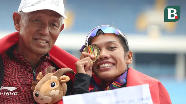 Foto: Momen Haru Odekta Elvina Naibaho Persembahkan Emas dari Nomor Marathon Putri SEA Games 2021