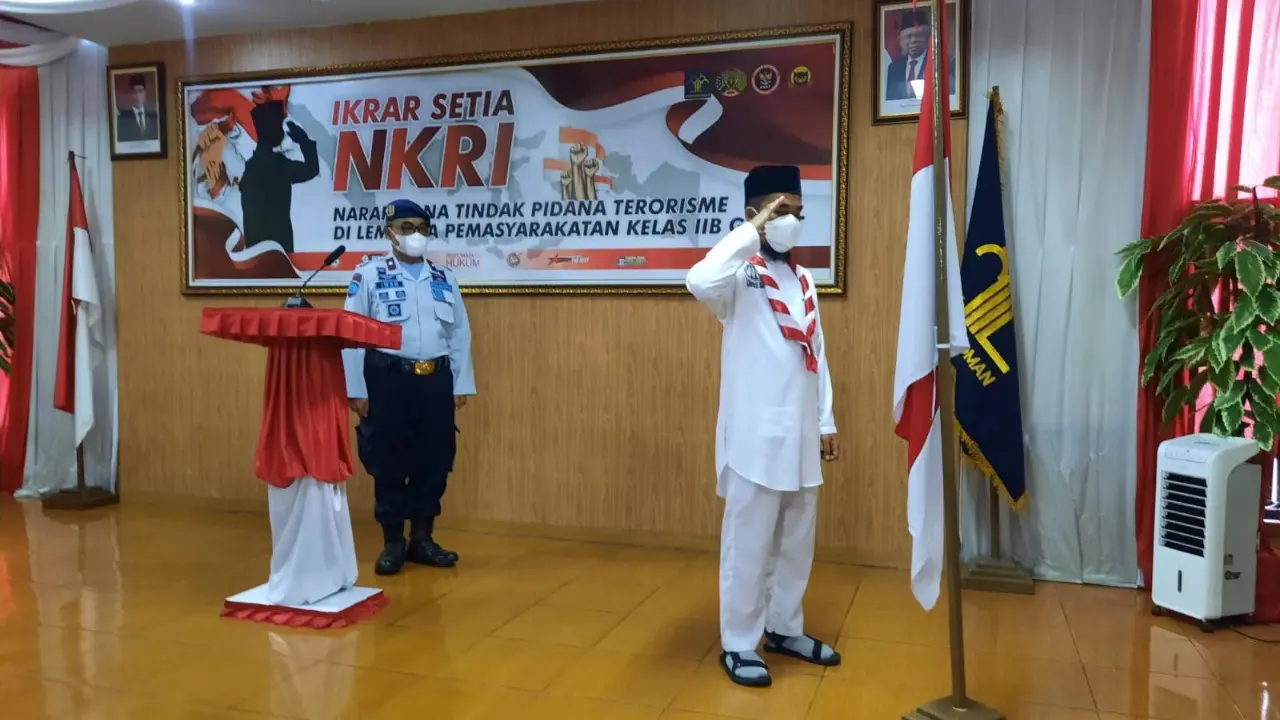 Mulyanto bin Rahman, napi tindak pidana khusus terorisme, Lembaga Permasyarakatan (Lapas) Kelas II B, Garut, Jawa Barat, akhirnya berikrar setia kembali ke pangkuan Negara Kesatuan Republik Indonesia (NKRI).