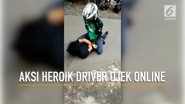 Seorang driver ojek online berhasil meringkus penjambret di Tambulang, Jawa Tengah.