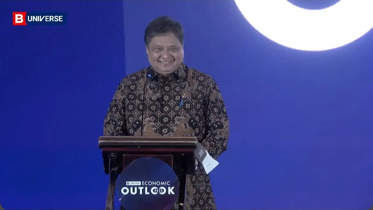 Menko Airlangga dalam Economic Outlook 2023, Selasa (14/2/2023)