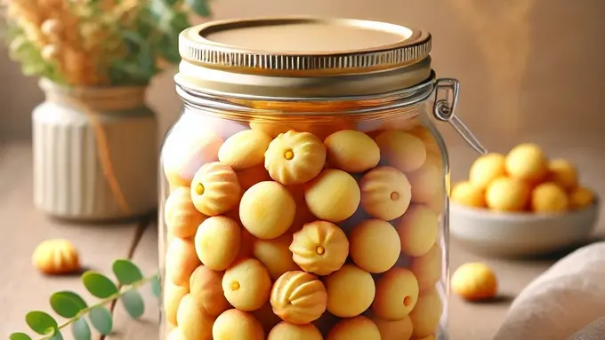 illustrasi nastar mini dalam toples