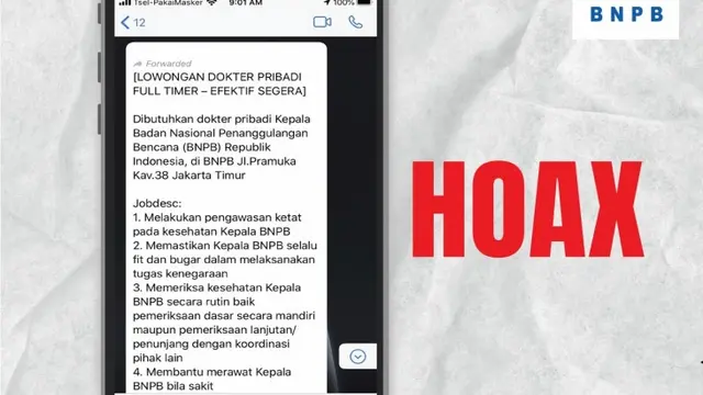 Pengumuman Lowongan Dokter Pribadi Kepala BNPB