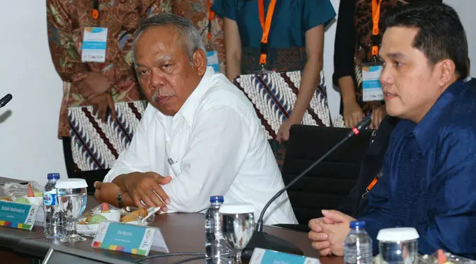 Menteri PUPR, Basuki Hadimuljono dan Ketua Inasgoc Erick Thohir.