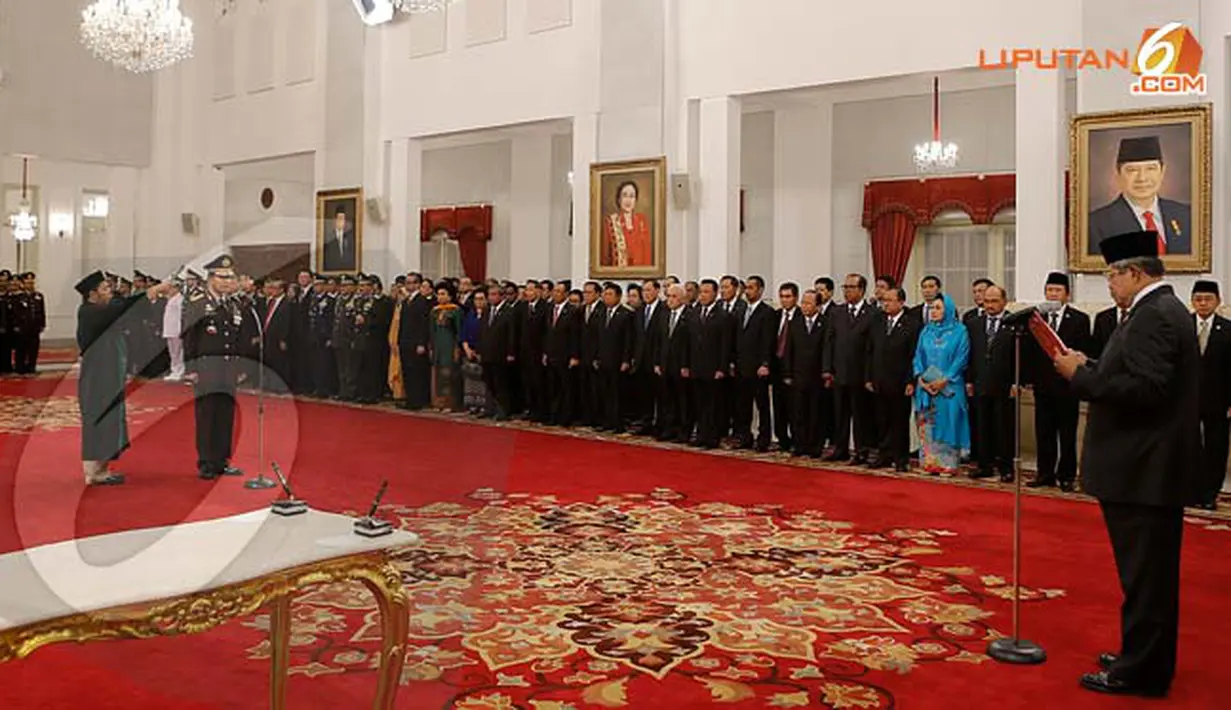 Presiden SBY mengambil sumpah jabatan Komjen Sutarman di Istana Negara (Rumgapres/ Abror Riski)