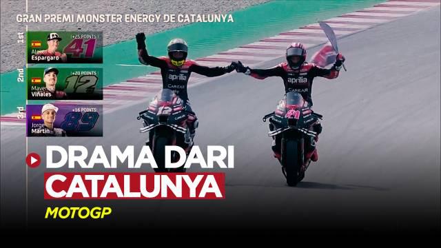 Berita Video, cuplikan balapan MotoGP Catalunya yang terjadi pada Minggu (3/9/2023)
