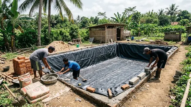 Cara Membuat Kolam Lele yang Tidak Mudah Bocor/AI Generated