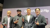 Peluncuran Oppo Find N2 Flip di Indonesia, aktor Nicholas Saputra jadi salah satu yang telah menjajal fitur-fitur HP layar lipat ini (Oppo Indonesia)