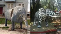 Potret lucu patung gajah (Sumber: 1cak.com)