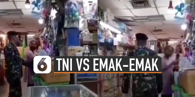 VIDEO: Anggota TNI Ini Tetap Sabar Saat Dibentak Emak-Emak