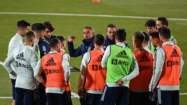 Sesi Latihan Spanyol Jelang Hadapi Yunani di Kualifikasi Piala Dunia 2022