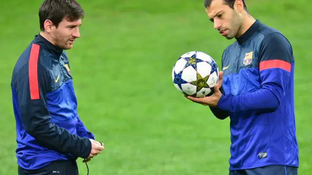 Lionel Messi dan Javier Mascherano