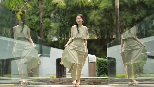 wanita agustus cermin