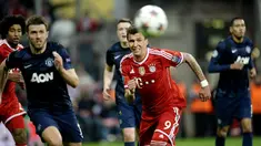 Bayern Muenchen menang 3-1 atas tamunya Manchester United pada leg kedua babak perempat final Liga Champions di Allianz Arena, Kamis (10/4/2014) dinihari WIB. Dengan kemenangan ini, Muenchen berhak melaju ke babak semifinal (agregat 4-2 untuk Muenchen)