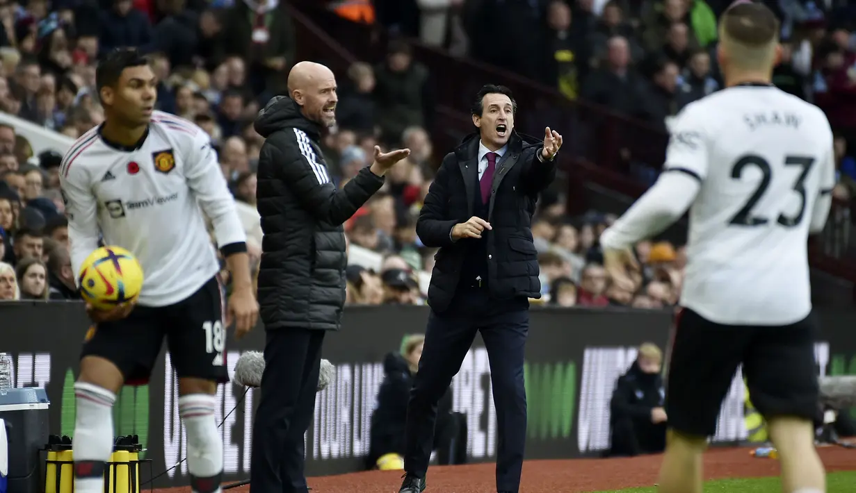 Unai Emery menjalani debutnya sebagai juru taktik Aston Villa dengan manis. Tim asuhannya berhasil mengalahkan Manchester United di Liga Inggris. (AP/Rui Vieira)