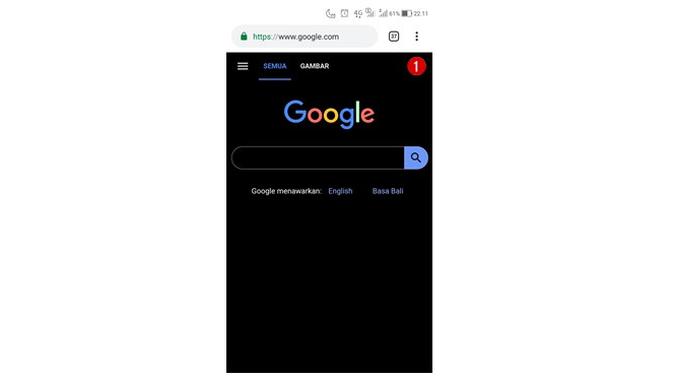 Tampilan pencarian Google di Chrome dengan mode gelap di Android (Sumber: Liputan6.com/Nisa Mutia Sari)