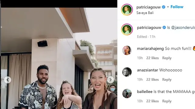 Patricia Gouw party bareng Jason Derulo di Bali (Foto: Instagram @patriciagouw)