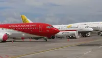 Sembilan pesawat delegasi Konferensi Tingkat Tinggi (KTT) ASEAN 2023 parkir di Bandara I Gusti Ngurah Rai, Bali. Delapan diantaranya adalah pesawat VIP yang membawa pimpinan negara ASEAN. (Dok Angkasa Pura I)