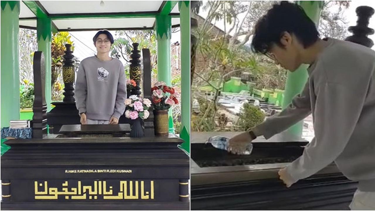 Rilis Ulang 'Seberkas Sinar', Ini 6 Potret Kiesha Alvaro Ziarah ke Makam Nike Ardilla