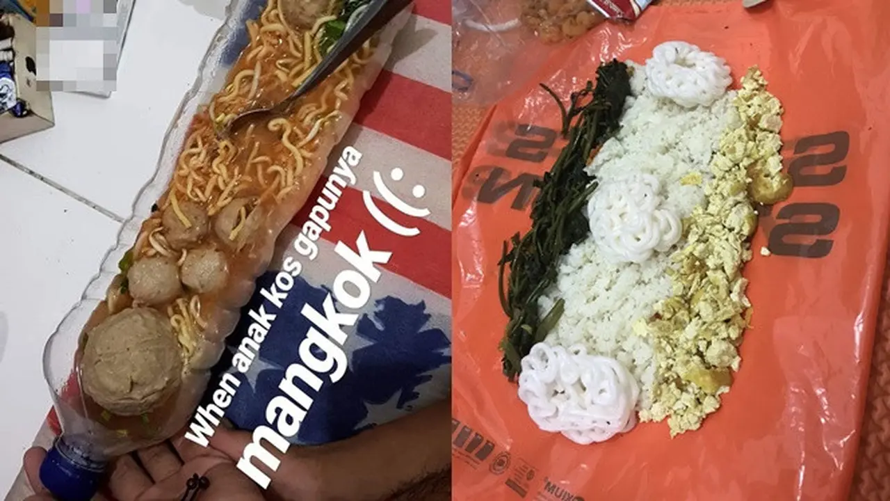 6 Potret Makan di Wadah Nyeleneh Karena Kepepet Ini Kocak