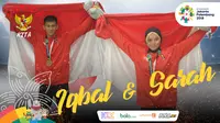 Garuda Kita Asian Games Iqbal Candra dan Sarah Tria Monita (Bola.com/Grafis: Adreanus Titus /Foto: Merdeka.com/Arie Basuki)