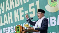 Partai Persatuan Pembangunan (PPP) menggelar kegiatan tasyakuran hari lahir ke-51, di Pondok Pesantren Syamsul Ulum, Gunungpuyuh, Sukabumi, Jawa barat. Plt Ketua Umum PPP Muhamad Mardiono mengatakan, lewat tasyakuran kali ini serta doa dari para ulama maka PPP diyakini dapat menghadapi Pemilu 2024 dengan baik (Istimewa)