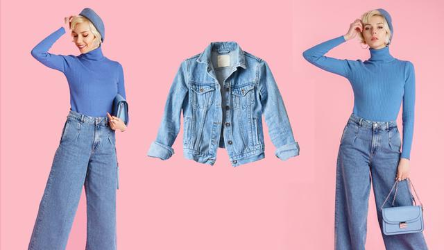 Ilustrasi denim in denim outfit