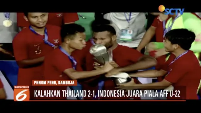 Tim Garuda Muda akhiri puasa gelar juara usai taklukkan tim Gajah Putih  2-1 di final Piala AFF U-22.