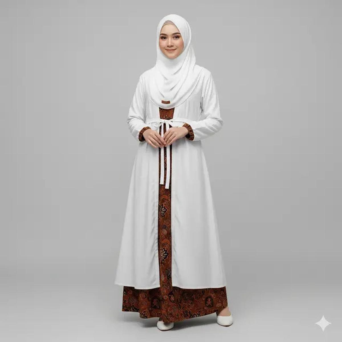 7 Model Gamis Batik Kombinasi Kain Polos Tren 2025, Tampil Anggun dan Modern