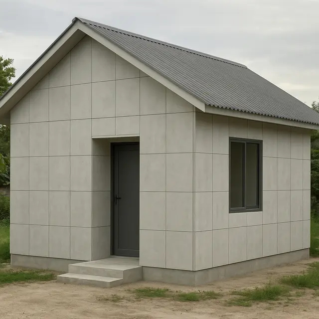 Model Rumah Sederhana dari Panel GRC (Image by ChatGPT)