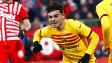 Pemain Barcelona, Pedri, merayakan golnya ke gawang Girona dalam lanjutan Liga Spanyol 2022/2023, Sabtu (28/1/2023) malam WIB.&nbsp;(AP Photo/Joan Monfort)