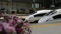Kereta Cepat China di Stasiun Tianjin China (Foto: Iwan T)