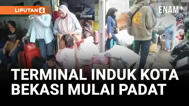 VIDEO: Pemudik Tujuan Sumatera di Terminal Induk Kota Bekasi Mulai Padat