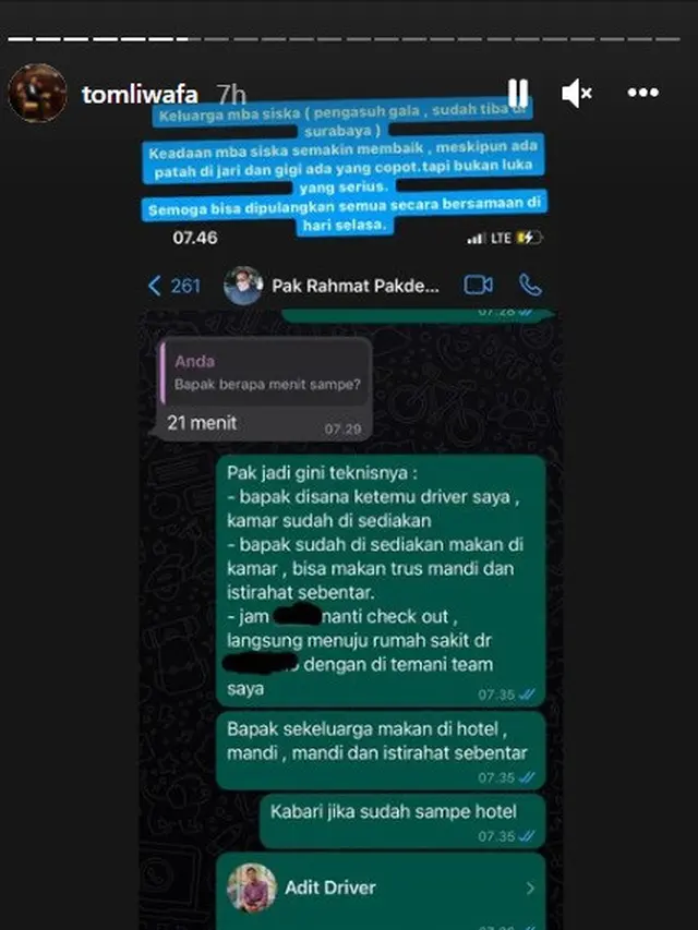 Unggahan Tom Liwafa soal kondisi pengasuh anak Vanessa Angel. (Instagram/ tomliwafa)