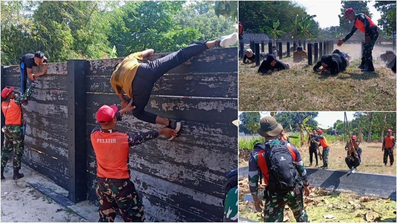 FOTO: Melihat Aksi Para Wartawan Diuji Kemampuannya Melewati Halang Rintang dan Turun Tebing di Lanud Adi Soemarmo
