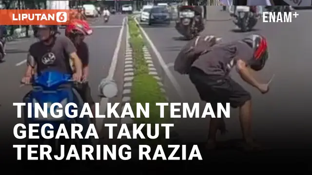 Pemotor Tega Tinggalkan Pembonceng Saat Putar Balik dari Razia di Duren Sawit