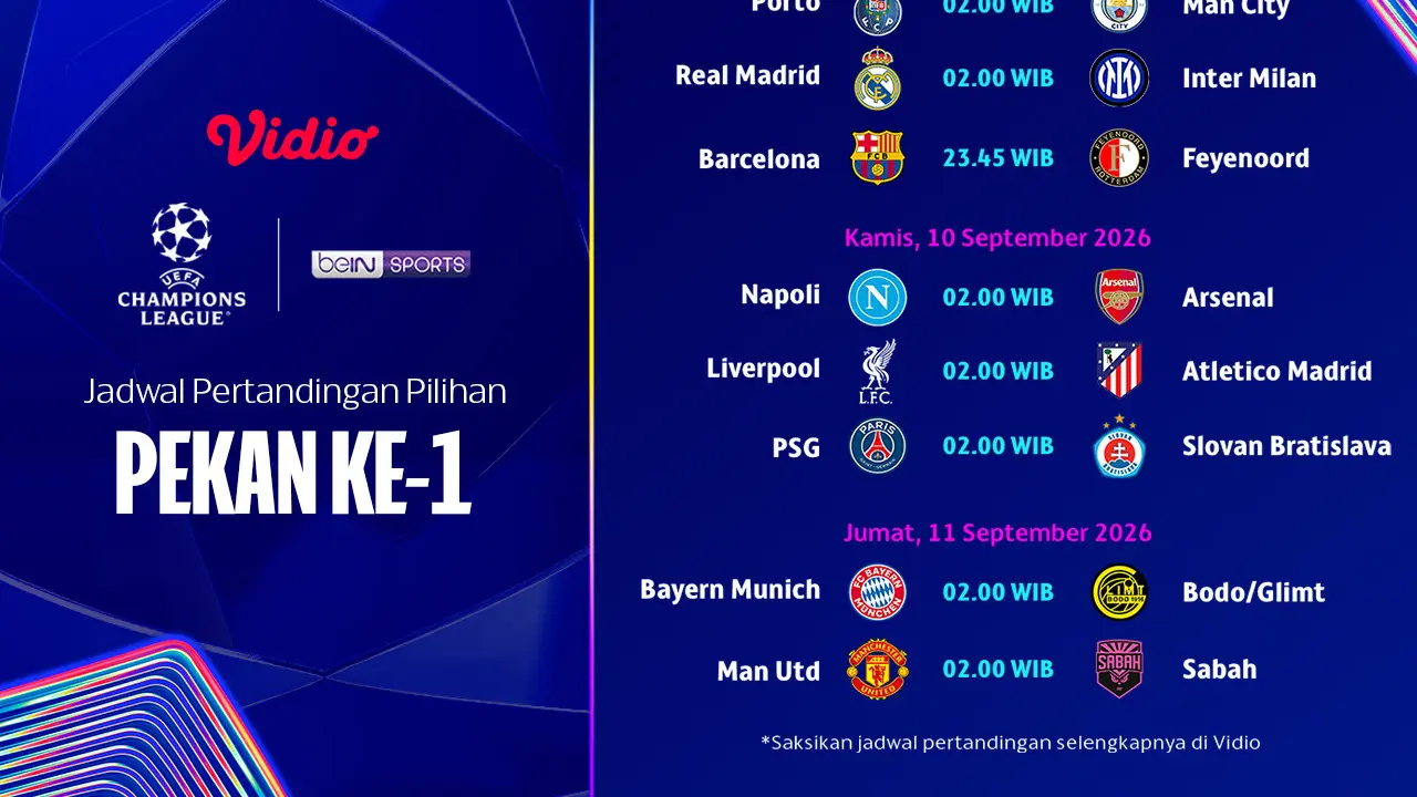 Jadwal Champions League 2026/27