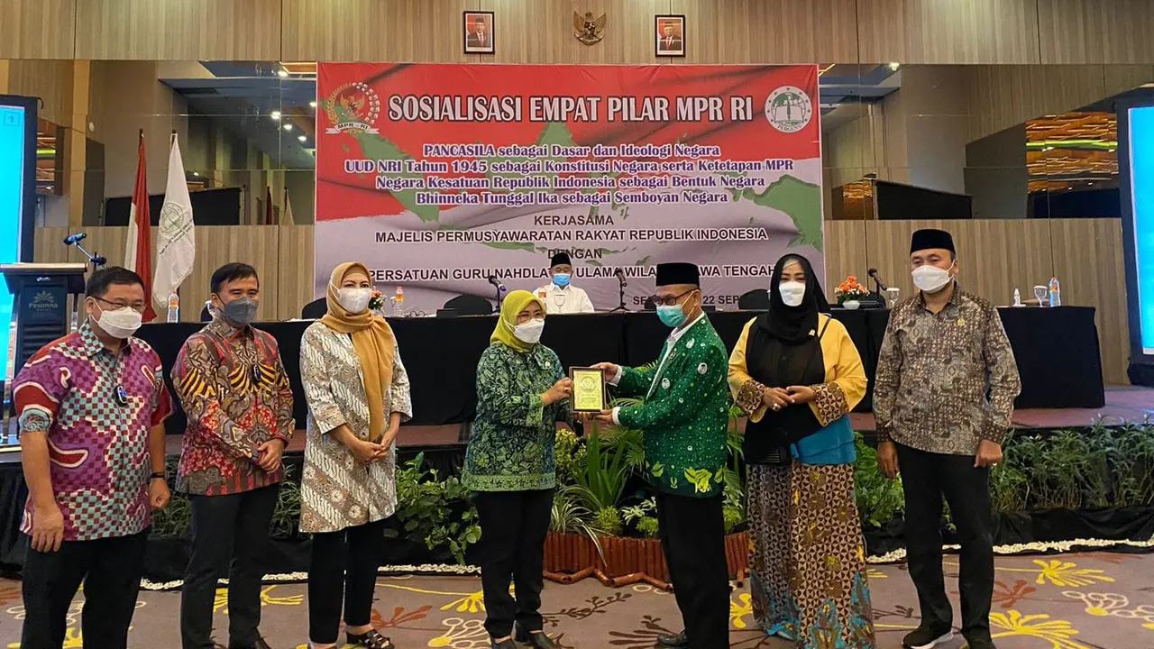 Anggota Fraksi Partai PKB Siti Mukaromah saat mengikuti kegiatan sosialisasi empat pilar bersama Pergunu. (Istimewa)