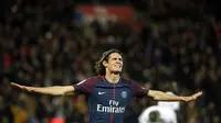 Edinson Cavani menyamai rekor Zlatan Ibrahimovic di Paris Saint-Germain. (AP Photo/Thibault Camus)