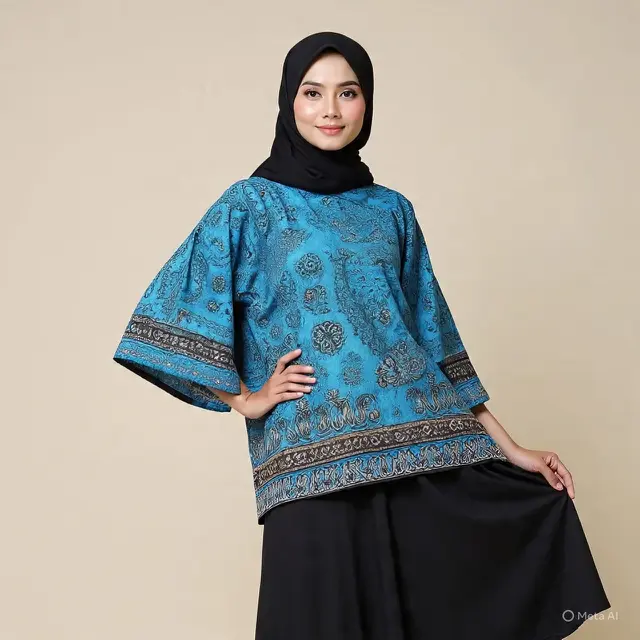 Baju Batik Lengan Lebar untuk Muslimah