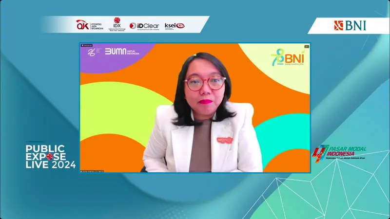 Direktur Keuangan BNI Novita Widya Anggraini  dalam Public Expose Live, Jumat (30/8/2024).