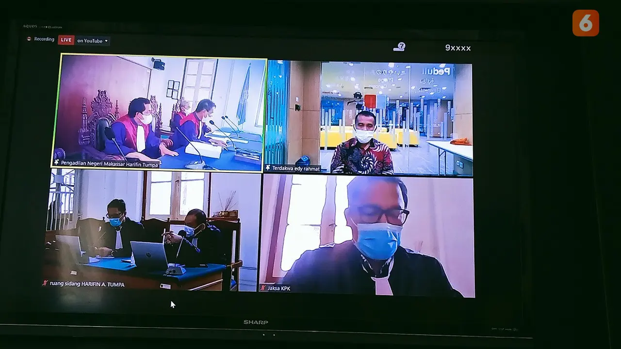 Hakim Pengadilan Tipikor Makassar jatuhkan vonis 4 tahun penjara kepada Edy Rahmat dalam kasus suap proyek lingkup Pemprov Sulsel tahun 2020/ 2021 (Liputan6.com/ Eka Hakim)
